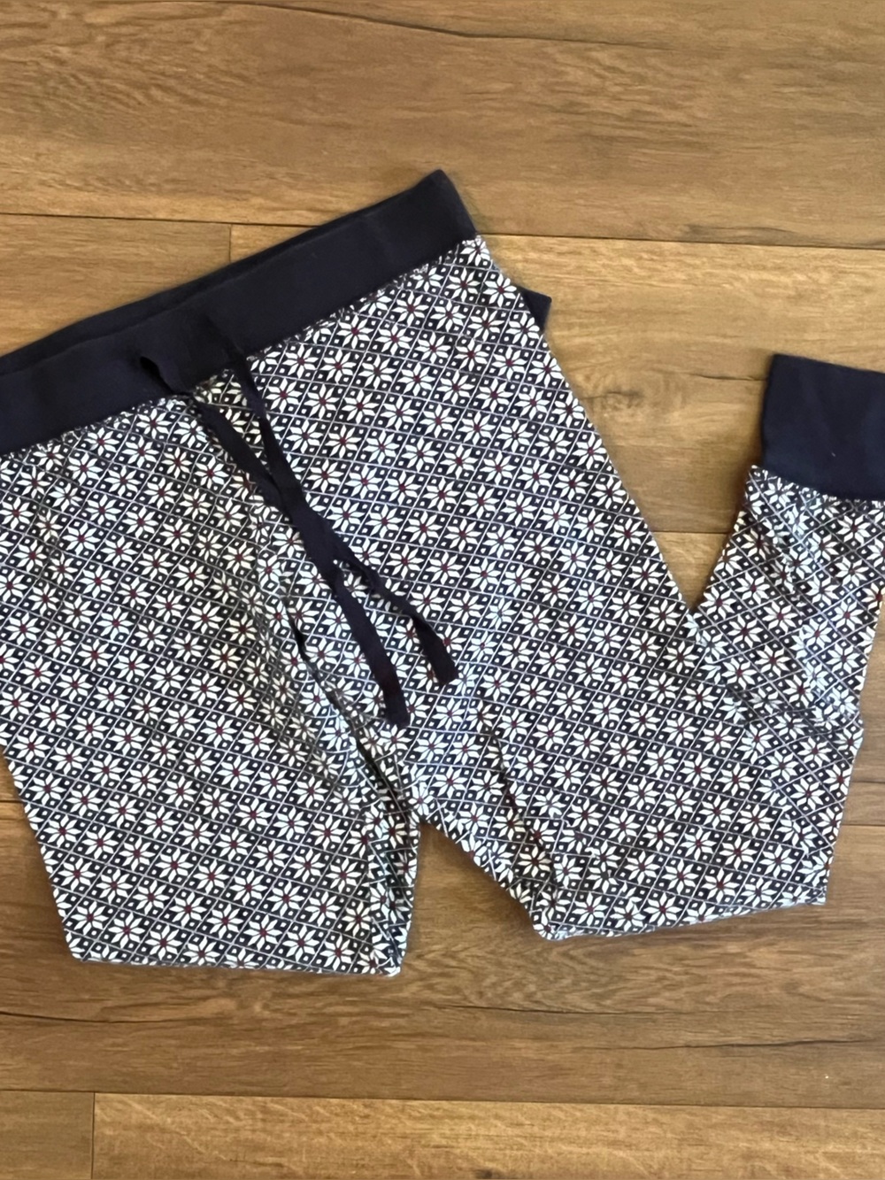 GAP Navy, White & Red Patterned Pajama Joggers